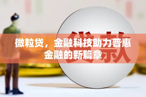 合阳微粒贷，金融科技助力普惠金融的新篇章