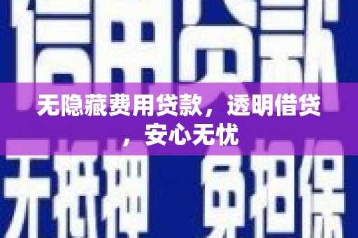 合阳无隐藏费用贷款，透明借贷，安心无忧