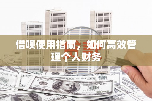 合阳借呗使用指南，如何高效管理个人财务