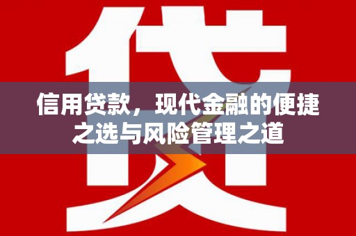 合阳信用贷款，现代金融的便捷之选与风险管理之道