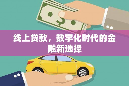合阳线上贷款，数字化时代的金融新选择